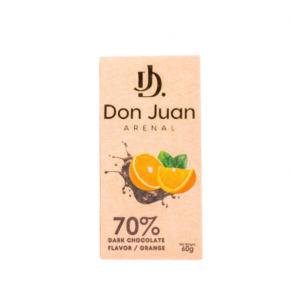 CHOCOLATE ARTESANAL OSCURO 70% SABOR A NARANJA