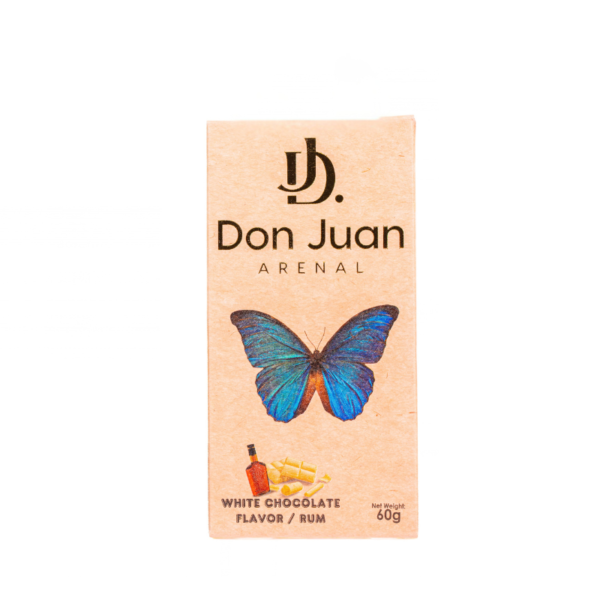 CHOCOLATE BLANCO ARTESANAL CON SABOR A RON