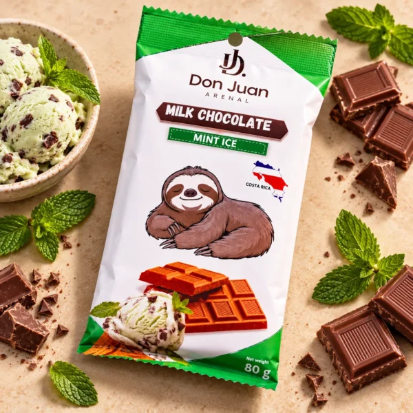 CHOCOLATE ARTESANAL DE LECHE CON SABOR A HELADO DE MENTA