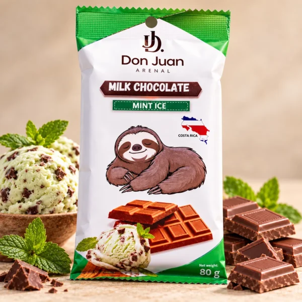 CHOCOLATE ARTESANAL DE LECHE CON SABOR A HELADO DE MENTA