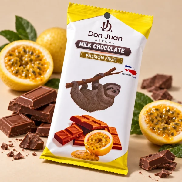 CHOCOLATE ARTESANAL DE LECHE CON SABOR A MARACUYÁ