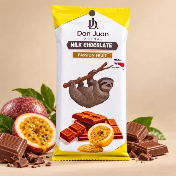 CHOCOLATE ARTESANAL DE LECHE CON SABOR A MARACUYÁ
