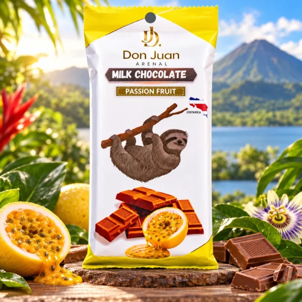 CHOCOLATE ARTESANAL DE LECHE CON SABOR A MARACUYÁ