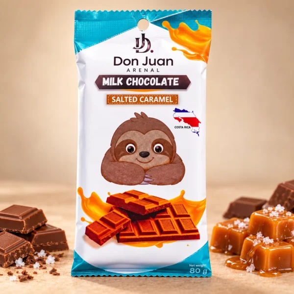 CHOCOLATE ARTESANAL DE LECHE CON SABOR A CARAMELO CON SAL
