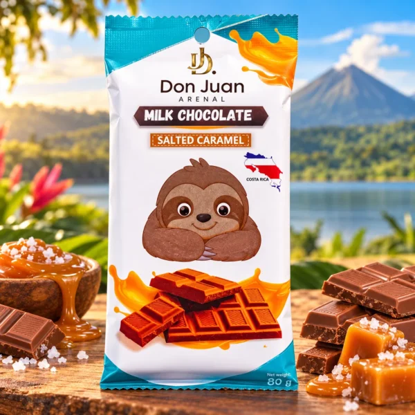 CHOCOLATE ARTESANAL DE LECHE CON SABOR A CARAMELO CON SAL