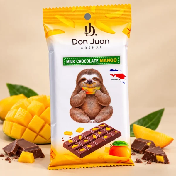 CHOCOLATE ARTESANAL DE LECHE CON TROCITOS DE MANGO DESHIDRATADO